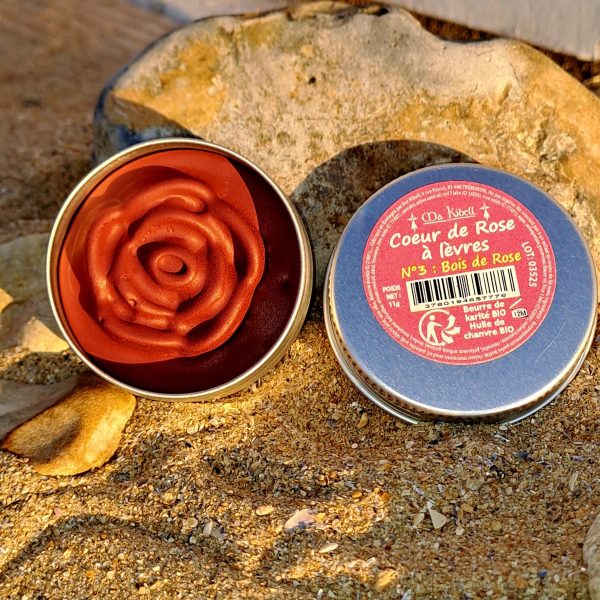 baume à lèvres bois de rose naturel en forme de fleur – Ma Kibell - DBC SA MER