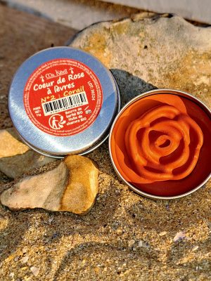 baume à lèvres corail naturel en forme de rose – Ma Kibell