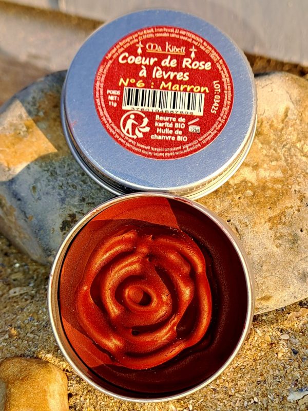 baume-levres-marron-naturel baume à lèvres marron naturel en forme de rose – Ma Kibell - CBD SA MER