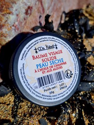 Baume visage solide peau sèche chanvre algues bretonnes