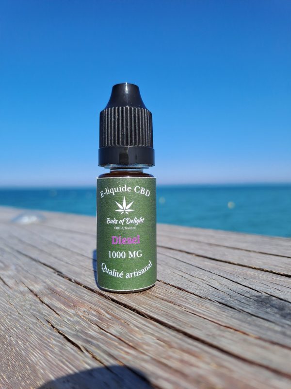 e-liquide CBD Diesel 1000 mg – fabriqué en France – saveur terreuse – flacon 10 ml