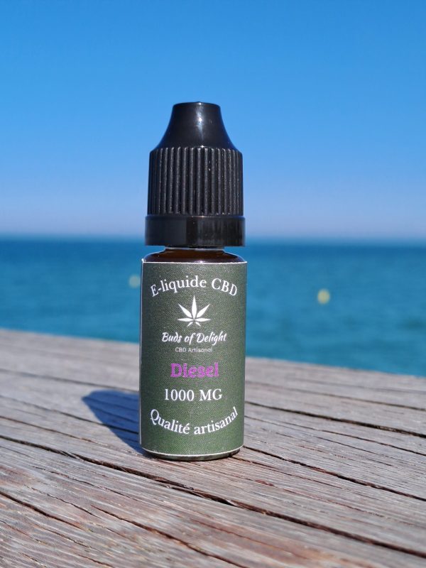 e-liquide CBD Diesel 1000 mg – fabriqué en France – saveur terreuse – flacon 10 ml