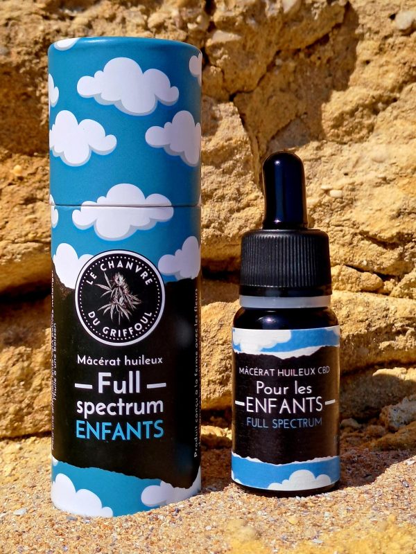 Macérât huileux CBD bio pour enfants – 2,3 % – 10 ml – Le Chanvre du Griffoul