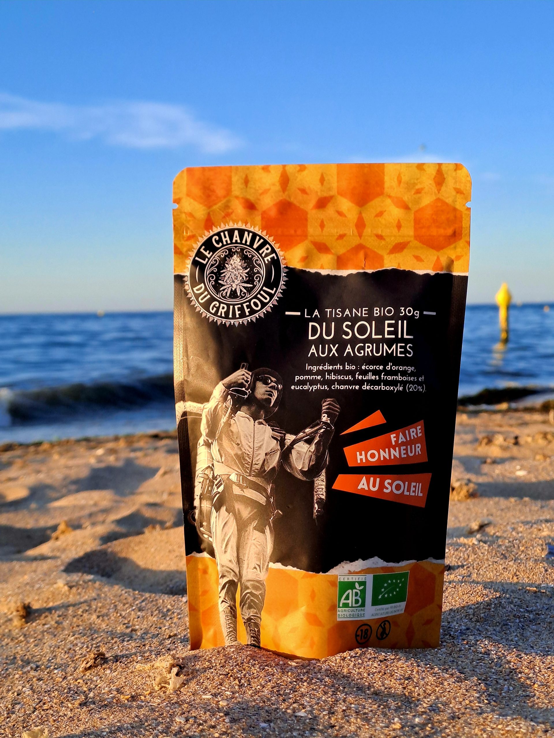 tisane CBD bio agrumes Le Chanvre du Griffoul